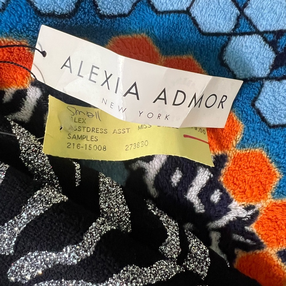 Alexia Admor New York Women’s Zebra black and Silver glitter dress NWT NEW - Picture 5 of 6